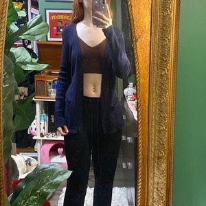 Navy blue button down cardigan